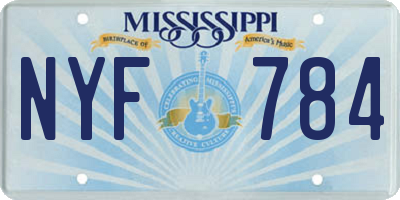 MS license plate NYF784