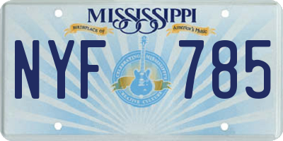 MS license plate NYF785
