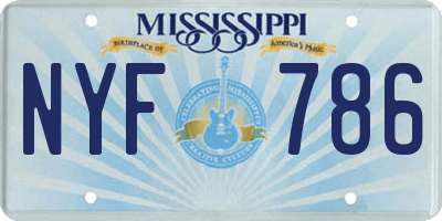 MS license plate NYF786