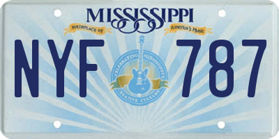 MS license plate NYF787