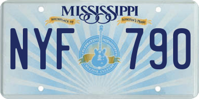 MS license plate NYF790