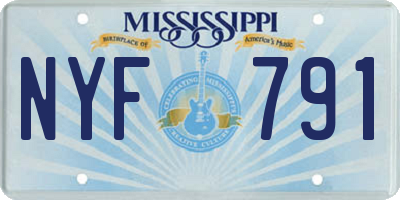 MS license plate NYF791