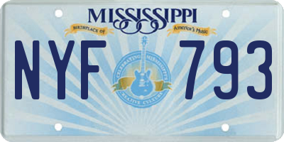 MS license plate NYF793