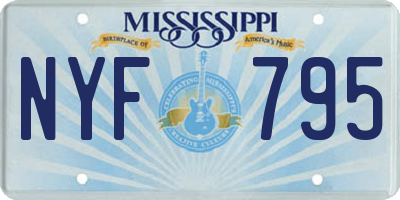 MS license plate NYF795
