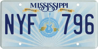 MS license plate NYF796