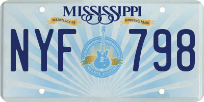 MS license plate NYF798