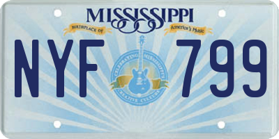 MS license plate NYF799