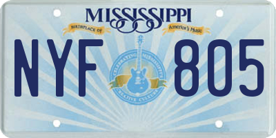 MS license plate NYF805