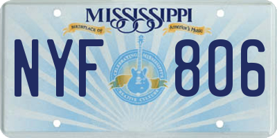 MS license plate NYF806
