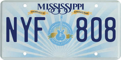 MS license plate NYF808