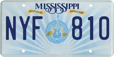 MS license plate NYF810