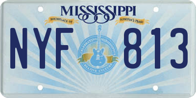 MS license plate NYF813