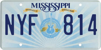 MS license plate NYF814