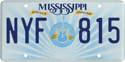 MS license plate NYF815