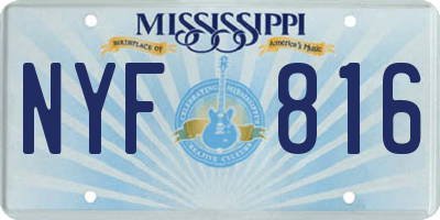 MS license plate NYF816