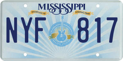 MS license plate NYF817