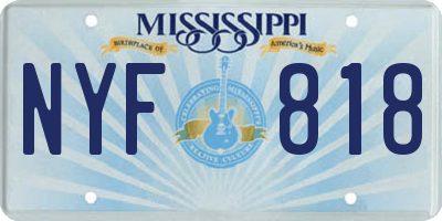 MS license plate NYF818