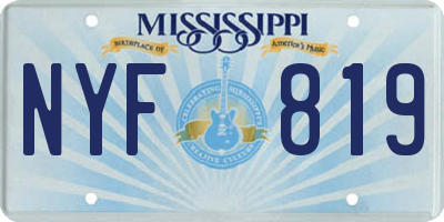 MS license plate NYF819