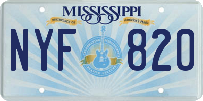 MS license plate NYF820