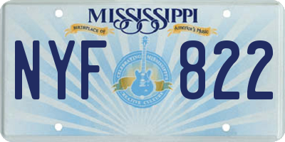 MS license plate NYF822