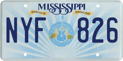 MS license plate NYF826