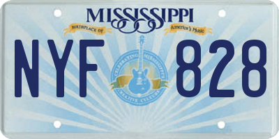 MS license plate NYF828