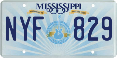 MS license plate NYF829