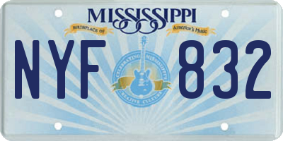 MS license plate NYF832