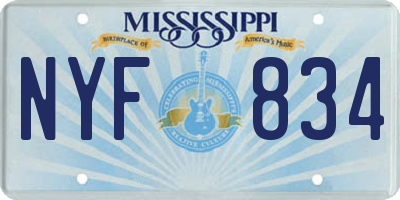 MS license plate NYF834