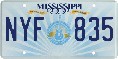MS license plate NYF835