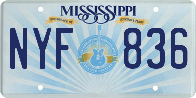 MS license plate NYF836