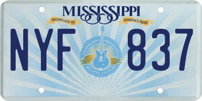 MS license plate NYF837