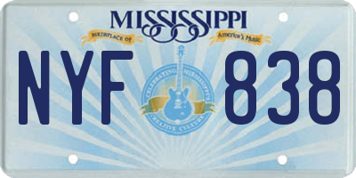 MS license plate NYF838