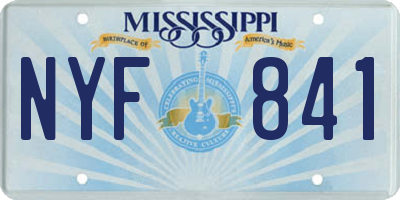 MS license plate NYF841