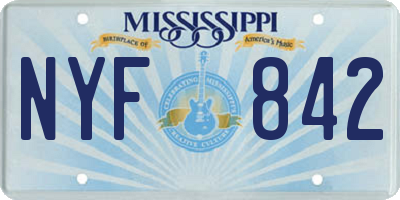 MS license plate NYF842
