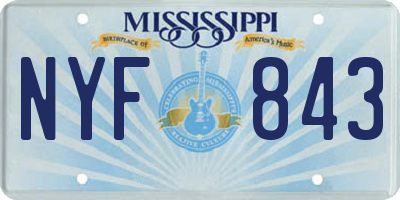 MS license plate NYF843