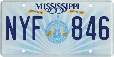 MS license plate NYF846
