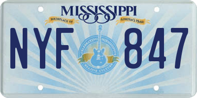 MS license plate NYF847