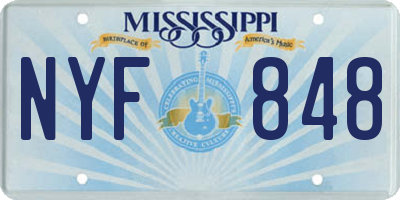 MS license plate NYF848