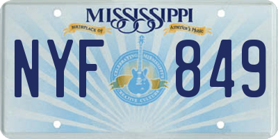 MS license plate NYF849