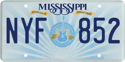MS license plate NYF852
