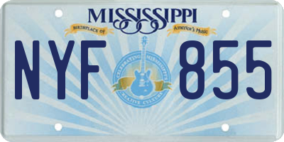 MS license plate NYF855