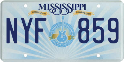 MS license plate NYF859
