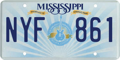 MS license plate NYF861