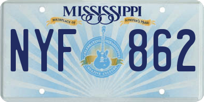 MS license plate NYF862