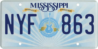 MS license plate NYF863