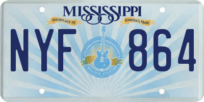 MS license plate NYF864