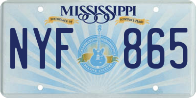 MS license plate NYF865