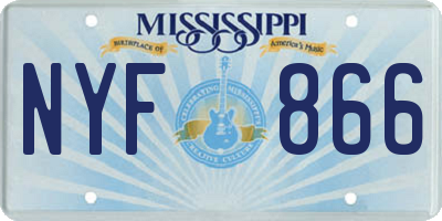 MS license plate NYF866