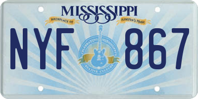 MS license plate NYF867